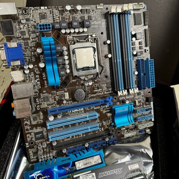 ASUS PBH67-M Gaming Mother  Board and Memory Sticks Cards Ballistix Ripjaws - Picture 2 of 12